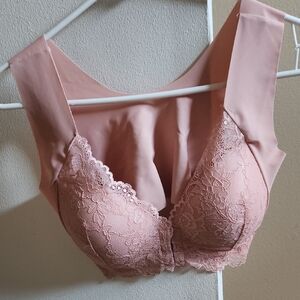 Tiktok Elegant Pink-Nude Clevage Enhanced Bra-Front Clamp